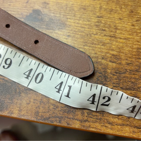 Lauren Ralph Lauren Leather Brown Belt Double Ring Womens M Silver Equestrian - Picture 16 of 16